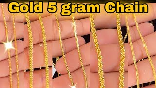 gold chain 5 gram designgold chain for men5 gram gold chain designs with pricesone ki chaindesign [upl. by Kleeman845]