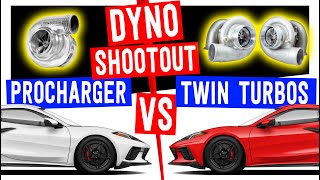 DYNO SHOOTOUT C8 Corvette ProCharger VS Twin Turbos Compared HeadtoHead [upl. by Etnovaj]