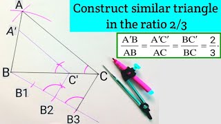 how to construct a similar triangle  exercise 111 question 2  construction class 10 [upl. by Airdnazxela]