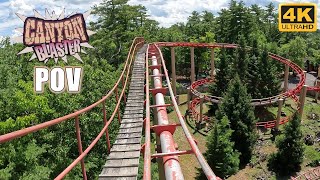 Canyon Blaster POV Front Row 4K 60FPS Six Flags Great Escape Arrow Mine Train  NonCopyright [upl. by Polivy]