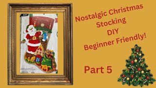 DIY Christmas Decor Bucilla Felt Stocking Kit quotFireplace Santaquot  Beginner Friendly Part 5 [upl. by Albarran763]