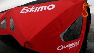 The Best Ice Fishing Shanty Overview of The Eskimo 850XD [upl. by Ynned]