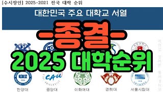 수시장인 2025 전국 대학순위 대학서열 대학선택 [upl. by Eecrad99]