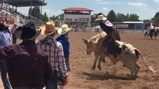 Cheyenne Frontier Days Bull Ride in Slo Mo [upl. by Mcnully]