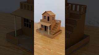 Amazing Cardboard House  How To Make Beautiful Small Cardboard House For School project [upl. by Okin]