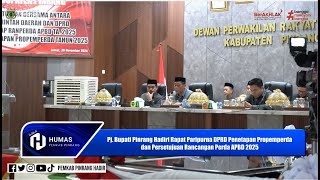 Pj Bupati Pinrang Hadiri Rapat Paripurna DPRD Penetapan Propemperda dan Persetujuan Ranperda 2025 [upl. by Hilaire]