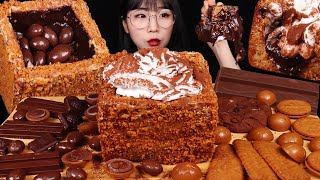 로투스 초코 푸딩 크림 범벅 디저트 먹방 Lotus Biscoff Chocolate Pudding Cream ASMR MUKBANG eating sounds [upl. by Cordle980]