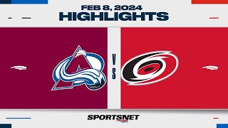 NHL Highlights  Avalanche vs Hurricanes  February 8 2024 [upl. by Aria]