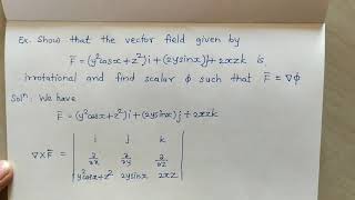 Irrotational vector field example [upl. by Kosaka]