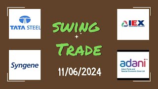 swing trade for 11th June 2024  tatasteel iex syngene adaniport swingtrade [upl. by Odiug795]