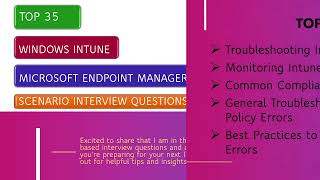 Troubleshooting Based Intune Interview Questions and Answers  Microsoft Intune [upl. by Garrik]