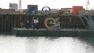 Reinstalling the towed array cable on HMS Westminster [upl. by Muffin]