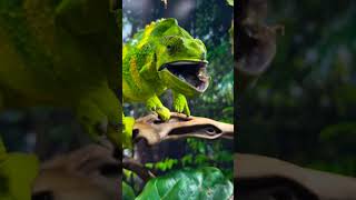 Chameleon Eating  Chameleon hunting shorts [upl. by Langan]