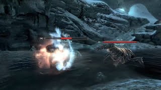 Skyrim Battles  Chaurus Reaper amp Hunter vs Frost Troll Dwarven Centurion Pyromancer and more [upl. by Alexander]