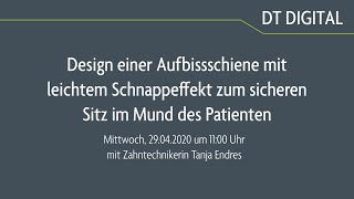 Design einer Aufbissschiene mit leichtem Schnappeffekt zum sicheren Sitz im Mund des Patienten [upl. by Ybor]