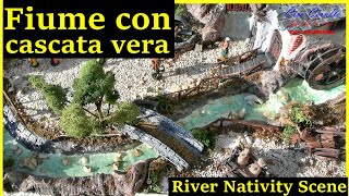 FIUME con CASCATA sul PRESEPE Turorial costruire fiume presepe The RIVER with real water in motion [upl. by Jemine]