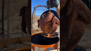 Smoked Turkey Hanging In Cotton Gin Smokers Harvester Drum Smoker [upl. by Kenta954]