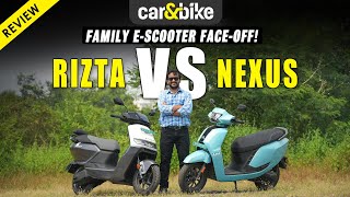 Ampere Nexus vs Ather Rizta–Which is the family electric scooter for YOU Range Practicality Tested [upl. by Anrol]