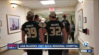 UAB Football Visits Boca Raton Regional Hospital [upl. by Aicelav]