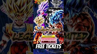 3 Legends limited 100 free tickets summon dragon ball legends  db legends summons [upl. by Eedahs]