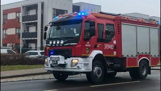 OSP ROKIETNICA  PRZEJAZD ALARMOWY ZASTĘPU 319P83 GBARt 316 Volvo fl280Bocar do zdarzenia [upl. by Mairam]