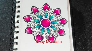 Color Mandala Art For Beginners  EasyMandala59 [upl. by Pros]