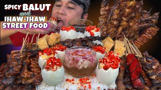 SPICY BALUT amp ASSORTED IHAWIHAW PHILIPPINES STREET FOOD MUKBANG PINOY MUKBANG [upl. by Akinet]