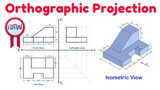 Orthographic Projection from isometric view in Engineering drawing [upl. by Innig]