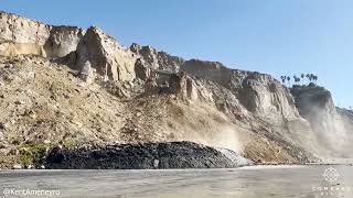 Massive Cliff Collapse on to San Diego Beach [upl. by Thirzi]