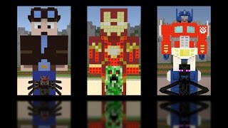 Monster School Build Battle Compilation  Youtubers  Superheroes  Robots  Minecraft Animation [upl. by Snave]