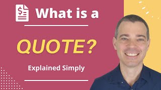 What is a Quote Price Quote or Sales Quote in Business [upl. by Chellman]