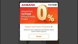 Akbank 0 faizli kredi nasıl alınır [upl. by Sekoorb487]