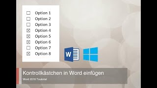 Kästchen zum Ankreuzen in Word einfügen  Kontrollkästchen in Word 2016 HD [upl. by Mandych]