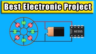 To Electronic Project  Make LED Chaser Rotary Using NE555 [upl. by Tower]