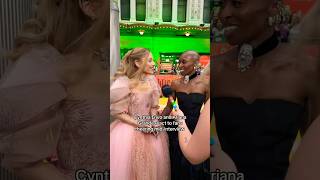 Ariana Grande and Cynthia Erivo messing with fans at Wicked premiere 😂 shorts arianagrande [upl. by Waddle940]