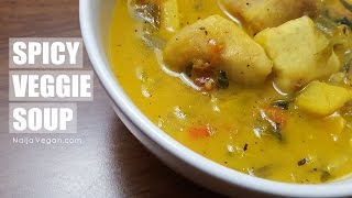 How to cook spicy veggie soup with eddoe  Naija Vegan [upl. by Bambie]