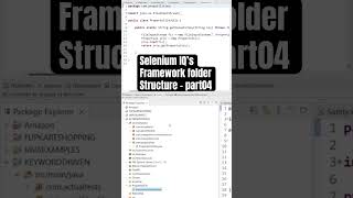 Selenium Framework folder structure  Part 04 shorts ytshorts selenium seleniumtekautomation [upl. by Aholla458]