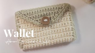 Crochet Wallet  coin purse  card holder  easy pattern  Step by step [upl. by Anneirda]