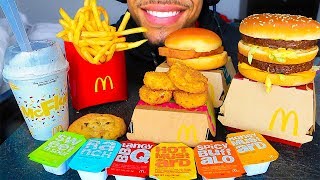 ASMR MCDONALDS MUKBANG BIG MAC OREO MCFLURRY FRIES CHICKEN NUGGETS EATING SHOW JERRY BIG BITES [upl. by Nylecyoj]