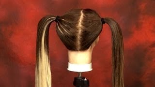 Wefted Extension Placement for Pigtail Styling  DoctoredLockscom [upl. by Malkah]