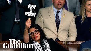 Rashida Tlaib holds ‘war criminal’ sign as Netanyahu addresses Congress [upl. by Kielty]