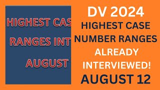 DV 2024 Highest Case Number Ranges FINISHED INTERVIEWING August 12 [upl. by Airtemad]