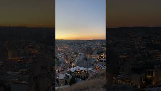 Sunset in Goreme Cappadocia Turkey travel travelvideo cappadocia cappadociaturkey göreme [upl. by Herrington]