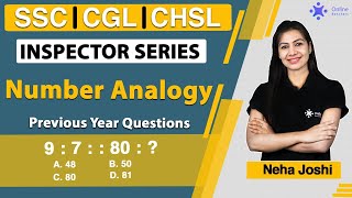 Reasoning Number Analogy  SSC CGL CHSL CPO  Inspector Series  Neha Joshi  Online Benchers [upl. by Ahsam]