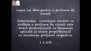 Legea lui Ohm pentru o portiune de circuit ECD LAURA ONOSE [upl. by Yelahs]