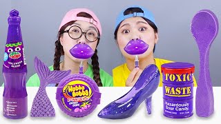 Purple Food Desserts Jelly Convenience Store Mukbang DONA [upl. by Adur]