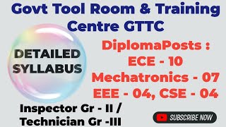 GTTC ECE Mechatronics and EEE Instructor Gr  II Technician Gr  III Detailed Syllabus [upl. by Aurelio676]