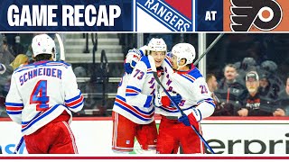 GAME HIGHLIGHTS New York Rangers at Philadelphia Flyers 22424 [upl. by Dej]