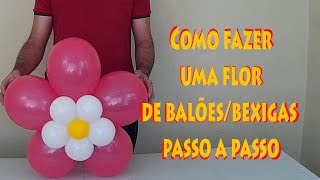 Como fazer uma flor de balõesbexigas passo a passo [upl. by Cai]