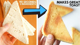 90 Second Keto Bread Recipe  Just 3 Ingredients [upl. by Alyal]